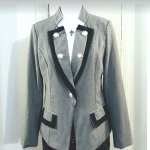 NWT M Shangyite Grey with black trim lined blazer